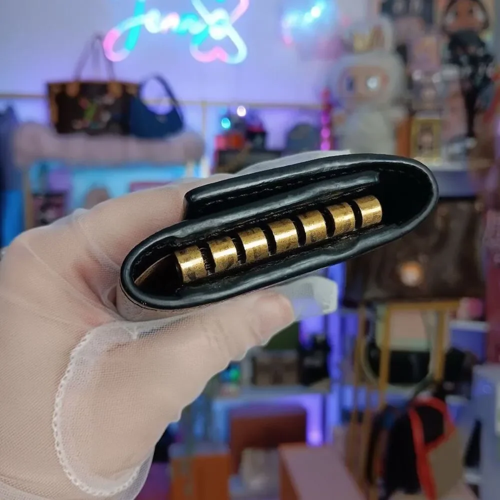 GUCCI Marmont Key Case 6 rings GG Signature Logo Black Leather Unisex Full Set